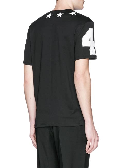 Givenchy Black Star Embroidery Cotton T Shirt For Men Lyst