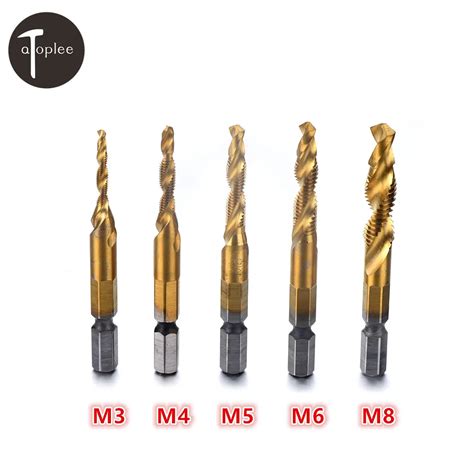 1pcs M8 Plated Titanium Hex Metric Plug Tap Drill Bits Drilling Tapping