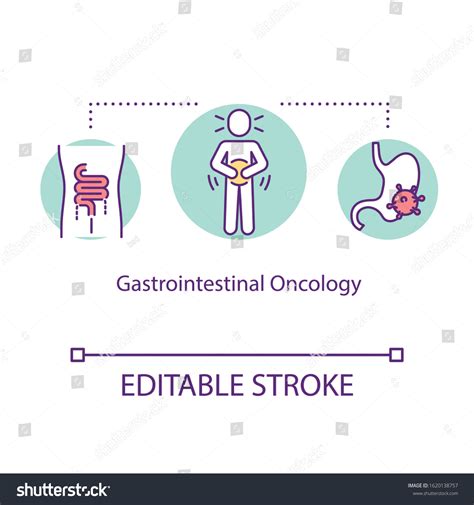 Gastrointestinal Oncology Concept Icon Intestine Cancer Stock Vector