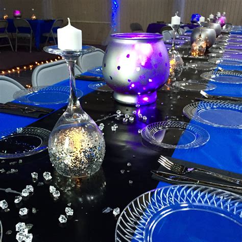 Galaxy Table Decorations For The Written In The Stars Formal Theme