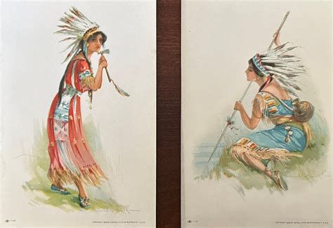 Antique 1908 Set Of Indian Maiden Prints Jessie Parker Etsy