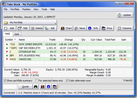 Takestock Free Software To Track Stock Portfolio