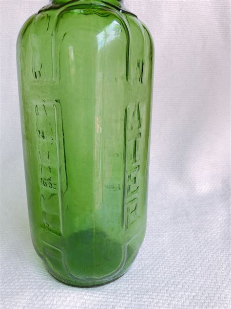 Vintage Green Glass Water Juice Jar Refrigerator Bottle 40 Etsy
