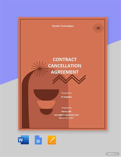 Contract Cancellation Agreement Template In Word Pdf Google Docs