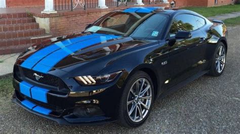 Grabber Blue Stripes On 2015 Ford Mustang Gt Fastback Are A Must Have