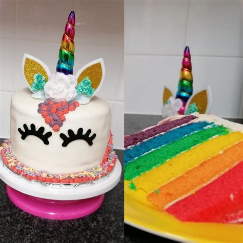 Homemade Unicorn Rainbow Birthday Cake Rfood