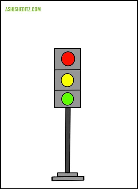 How To Draw A Traffic Light Drawing Step By Step