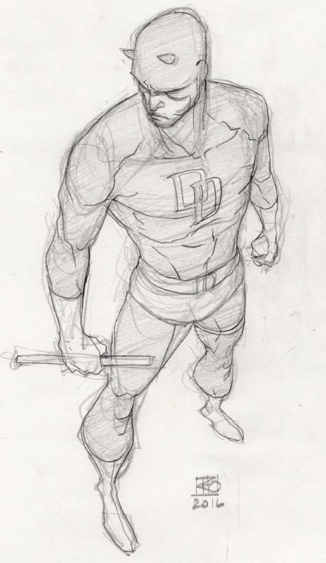 Daredevil Sketch In Stephen Solomons Sketchbook Volume 1 Comic Art