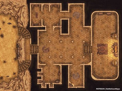 Desert Catacombs Battle Map 32x24 Art Battlemaps Dungeon Maps