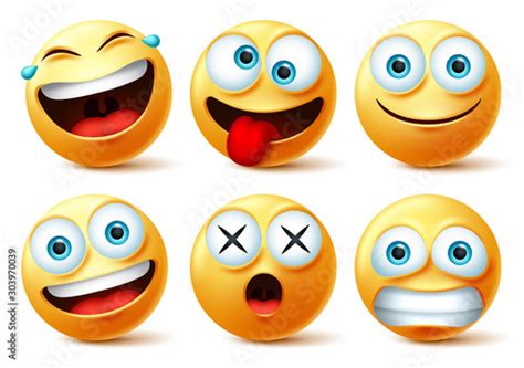 Emoji And Emoticon Faces Vector Set Emojis Or Emoticons With Crazy