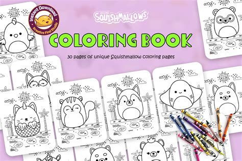 Squishmallow Coloring Book Squishmallow Activity Etsy