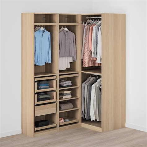 We can customise your ikea pax wardrobe to perfectly fit your space. PAX Corner wardrobe - white stained oak effect - IKEA Ireland