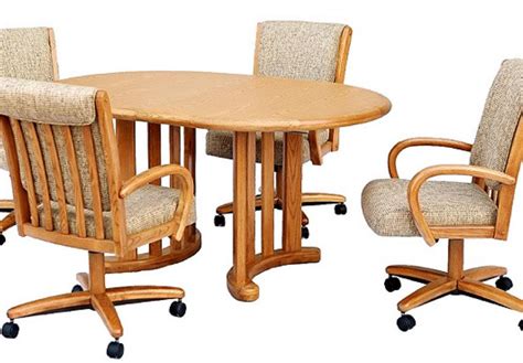 Kitchen Table With Rolling Chairs Dinette Sets With Caster Chairs You