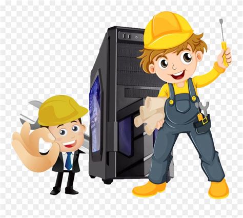 Download Hd Cartoon File Maintenance Characters Computer Repair