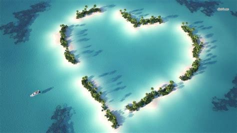 Aerial View Of Heart Shaped Tropical Island Wallpapers Wallpaper Cave