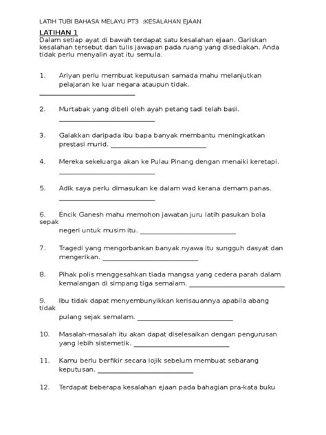 Latihan Bahasa Melayu Tingkatan 3 Riang Belajar Kssm Bahasa Melayu