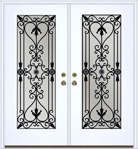 Insulated Wrought Iron Inserts For Entry Door Systems Metal Doors