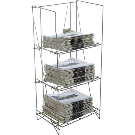 Newspaper Wire Rack 3 Shelf Silver Air Designs
