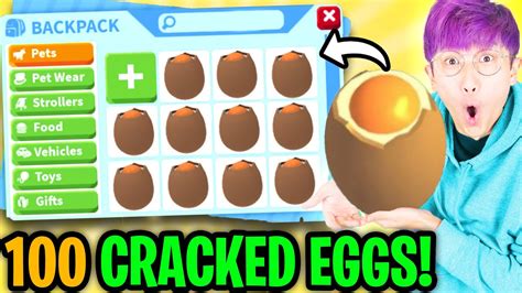 Lankybox Hatching 100 Cracked Eggs In Adopt Me Expensive Egg Opening