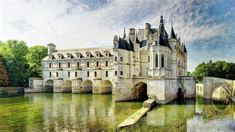 Chenonceau From The North Bank Short Vintage Photograph By Weston