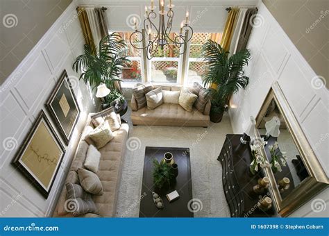 Living Room In Upscale Home Stock Photo Image Of Lamp Mirror 1607398