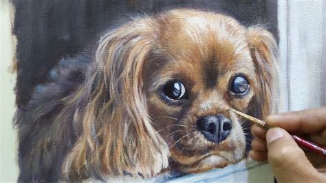 Cute Puppy Dog Painting In Acrylic By Debojyoti Boruah Youtube