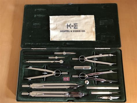 Keuffel And Esser Mark 1 Three Bow Drawing Set 550025 In Metal Case C