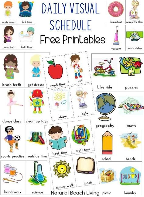 Free Printable Visual Schedules For Autism Printable Word Searches
