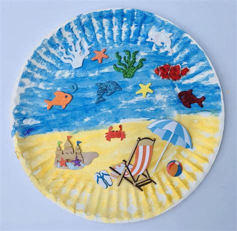 Cute Paper Plate Beach Craft For Kids Glitter On A Di