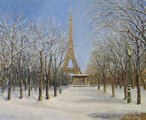 Winter In Paris Painting By Kiril Stanchev Fine Art America