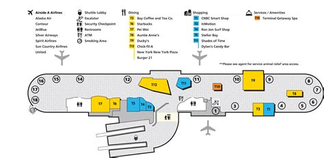 Tampa Airport Map Tpa Printable Terminal Maps Shops