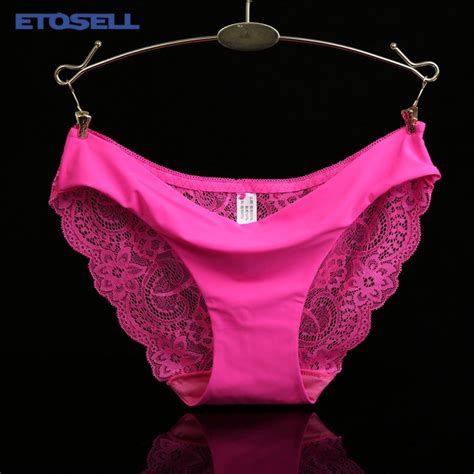 Womens Sexy Lace Panties Plus Size Embroidered Seamless Cotton Breathable Panty Hollow Briefs