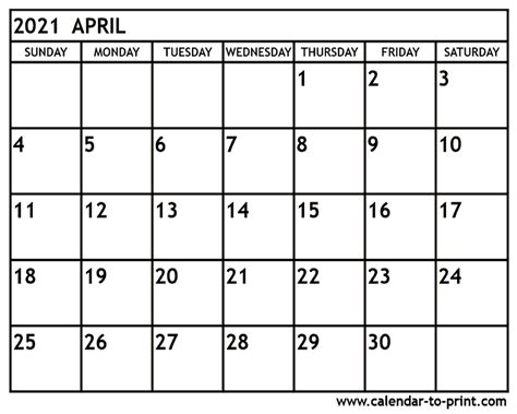 To see the sunrise and sunset in. April 2021 Calendar Printable