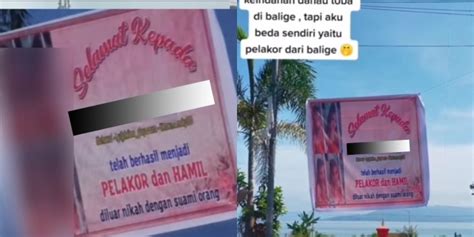 Balas Dendam Berkelas Wanita Ini Pasang Spanduk Pelakor Di Jalan Warganet Mau Sungkem Sama