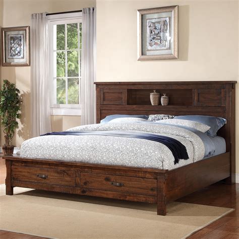 Vendor 1356 Restoration Rustic California King Bed With 2 Drawer