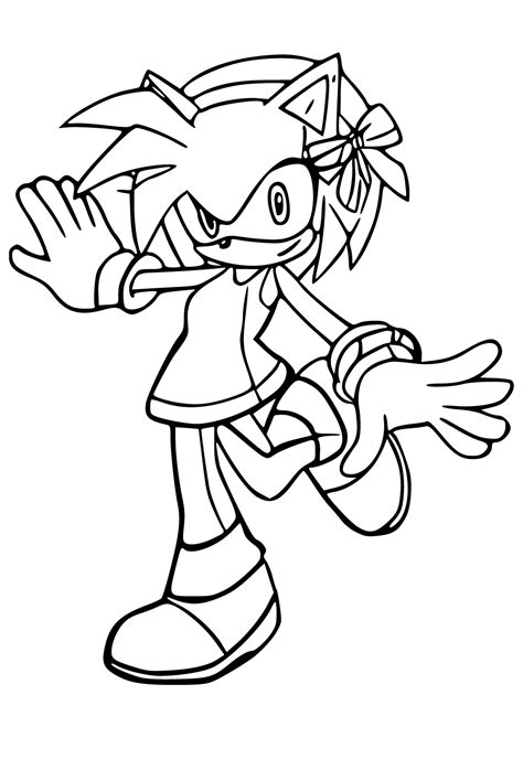 Free Printable Sonic Amy Dance Coloring Page Sheet And Picture For