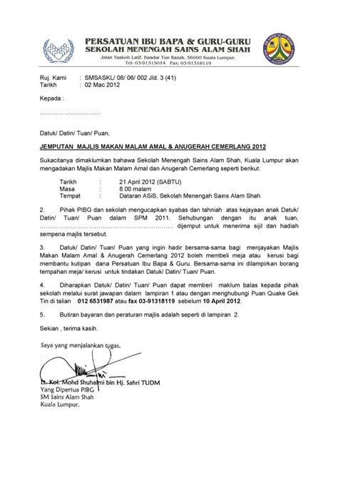 Surat Jemputan Merasmikan Majlis Surat Jemputan Ppd K