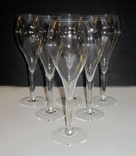 Six Vintage Champagne Glass Flutes Gorgeous Bell Shape