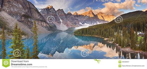 Moraine Lake At Sunrise Banff National Park Canada Stock Image