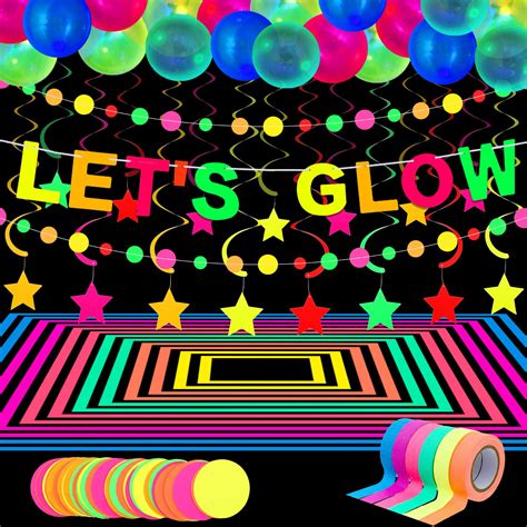 Buy Glow Neon Party Supplies 984 Feet 6 Rolls Uv Blacklight Reactive