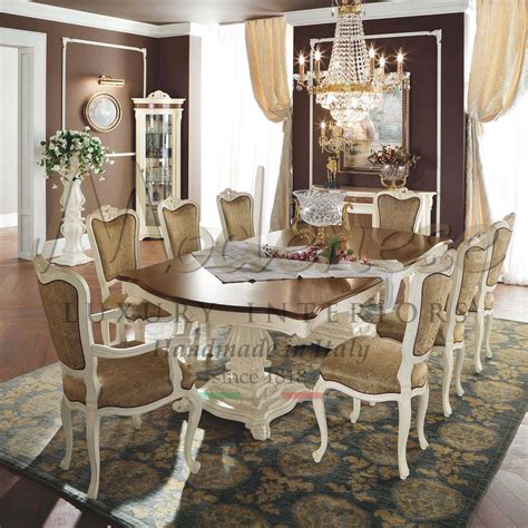 Italian Dining Room Tables And Chairs Rectangular Classic Louis Xv Reproduction Italian Dining