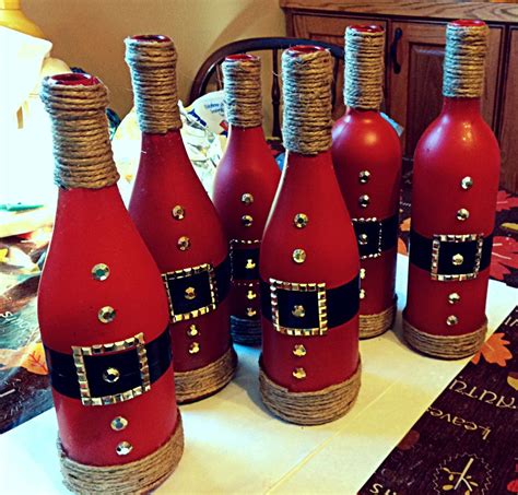 Christmas Wine Bottles Wine Bottle Diy Crafts Santa Wine Bottle