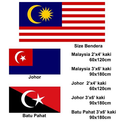 Bendera Malaysia Johor Triangle Flag 2x42x83x6 Shopee Malaysia