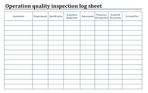 Quality Control Log Template ~ Excel Templates