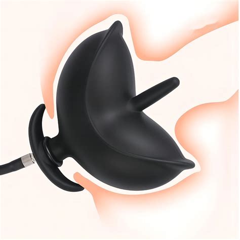 flower bud inflated anal plug separate pump expandable big butt plug prostate massager anus