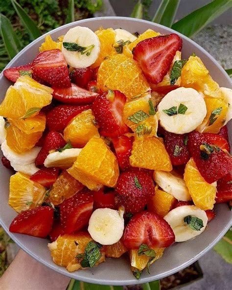 Fruit Salad Bananas Oranges Strawberries Passion Fruit And Lots Of