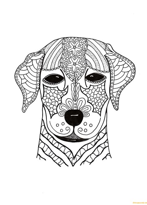 Hard Adult Dog Coloring Page Coloring Pages