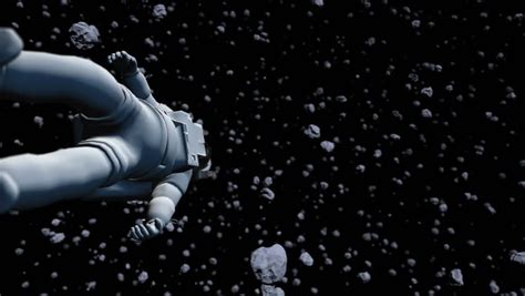 Astronauts Falling Down Motion Graphic Seamless Animation Stock