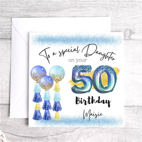 50th Birthday Card Personalised 50th Birthday Card Age 50 Etsy