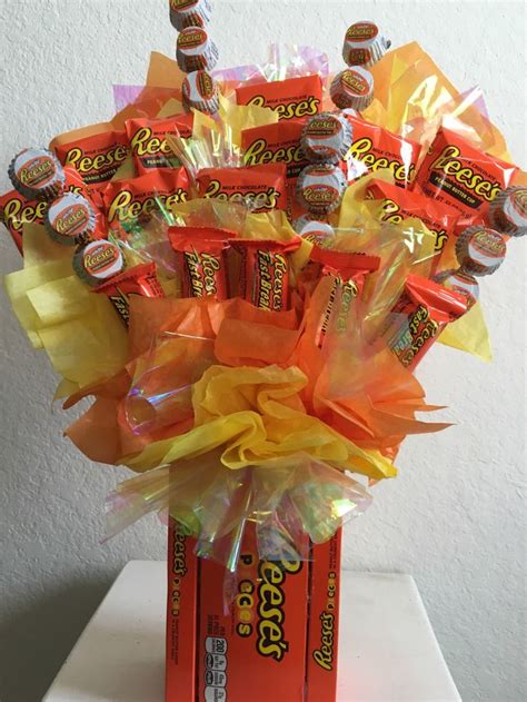 Reeses Candy Bouquet Candy Bouquet Diy Valentines Candy Bouquet